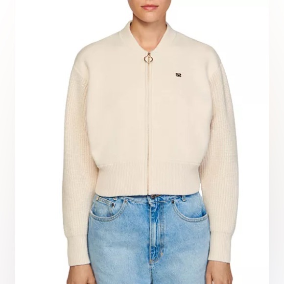 Sandro Jackets & Blazers - Sandro Barey Coat Cardigan zip up cream size small